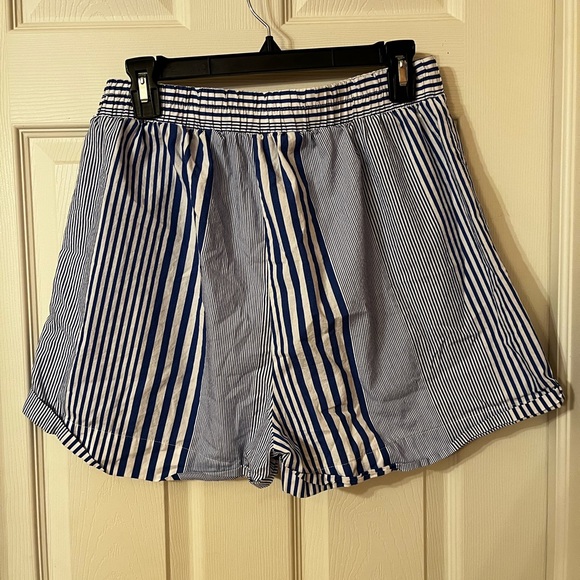 Women’s Like New Bootaybag Blue & White Striped Pajama Shorts - Picture 4 of 5